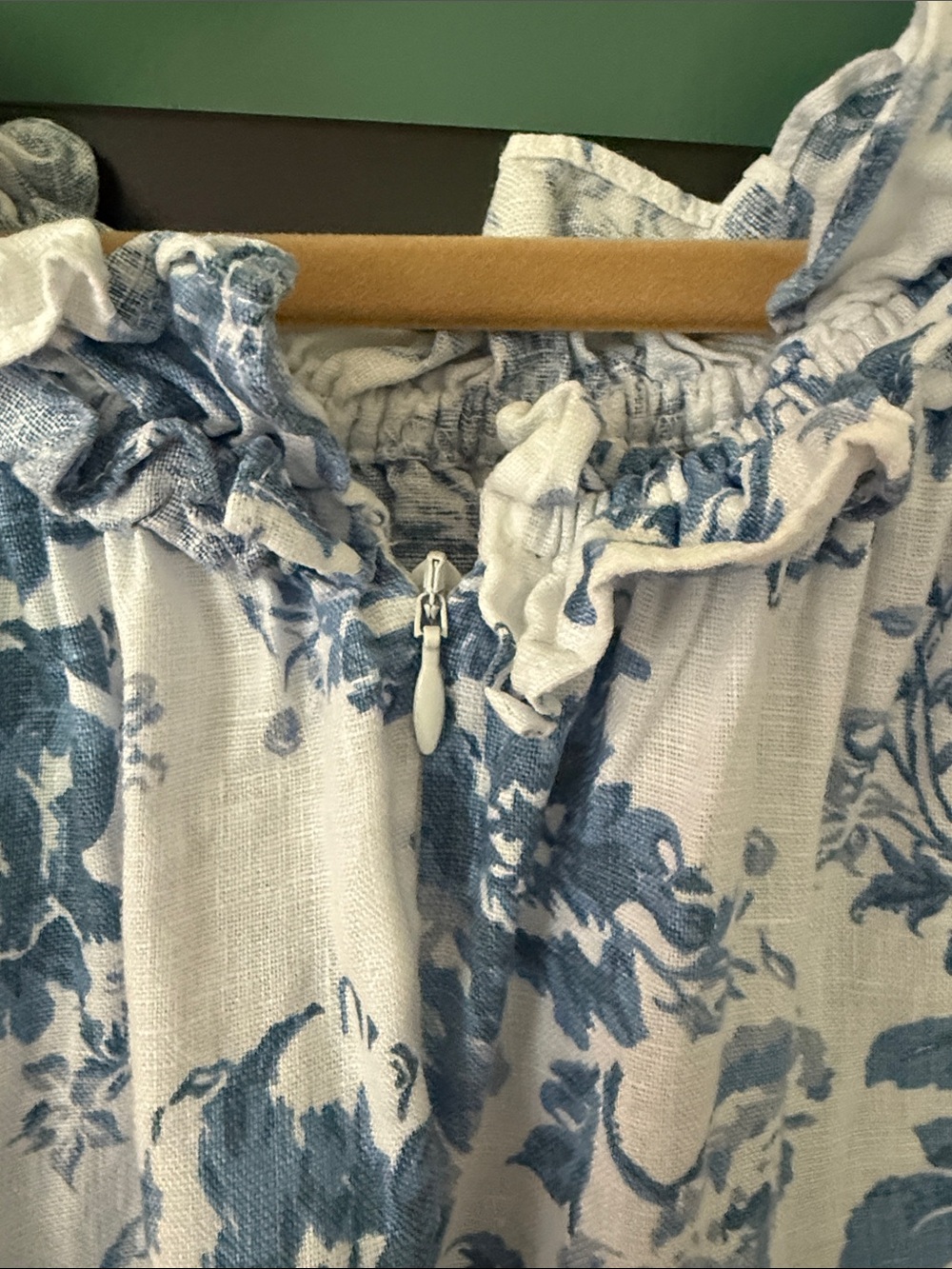 Reformation Blue and White Floral Puff-Sleeve Maxi Dress - Picture 7 of 7